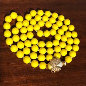 J Crew Yellow necklace w/bug charm excellent cond.
